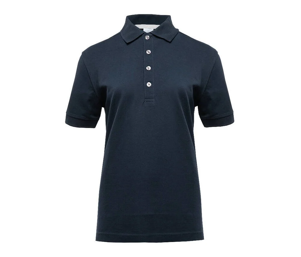 Black&Match BM101 Polo met Contrasterende Knopen Dames – Navy / White
