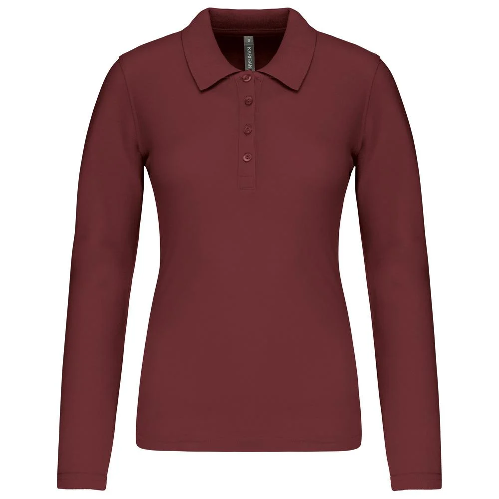 Kariban K257 Polo Lange Mouwen Dames – Wijn