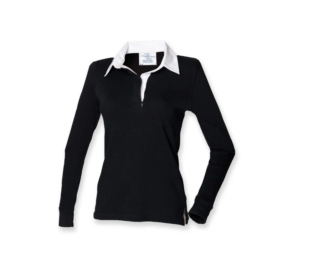 Front Row FR101 Klassiek Rugbyshirt Dames – Black