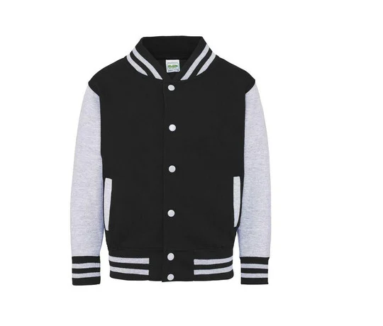 AWDIS JH043J Kinder Basketbal Sweater – Jet Black / Heather Grey
