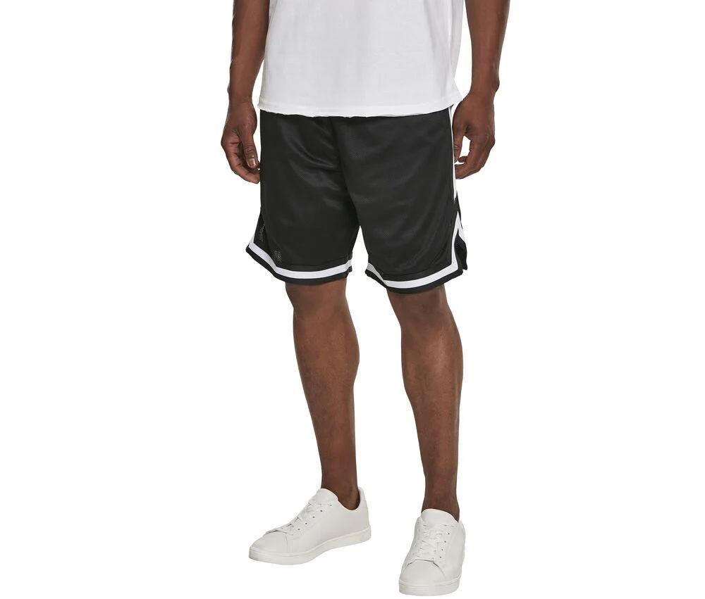 Build Your Brand BY047 Tweekleurige Korte Sportbroek Heren – Black/ Black/ White