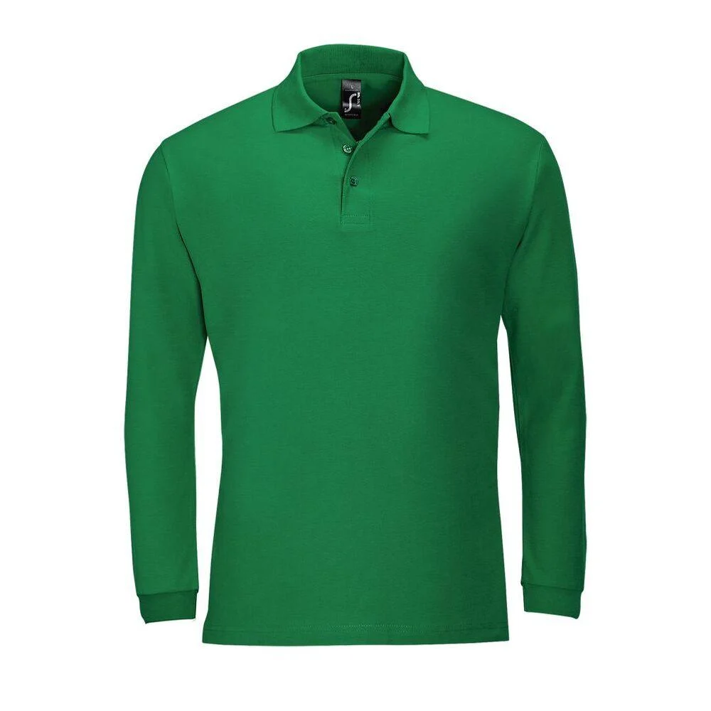 SOL'S 11353 Winter Polo Lange Mouwen Heren – prairie groen