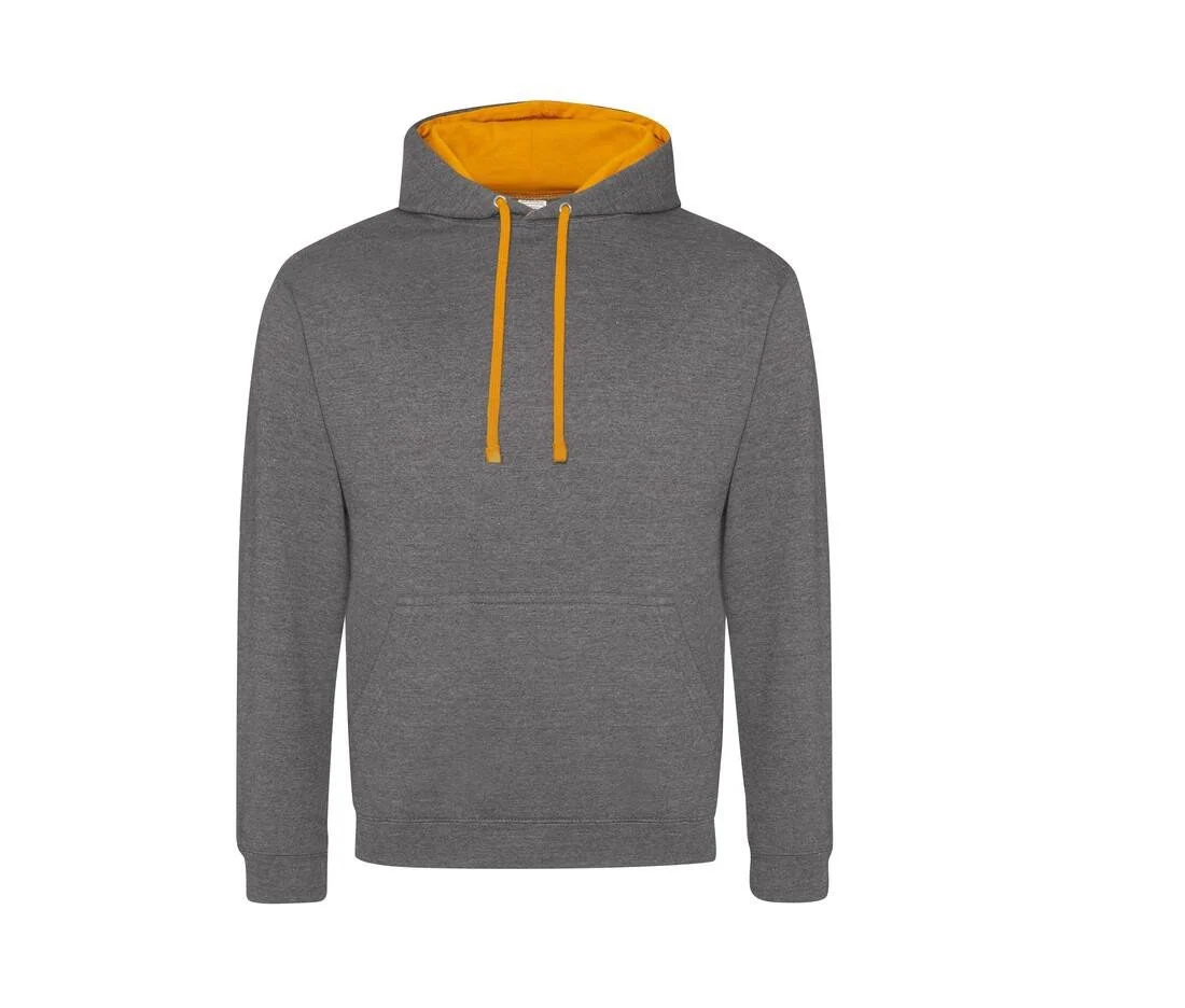 AWDIS JH003 Varsity Hoodie – Charcoal/ Orange Crush