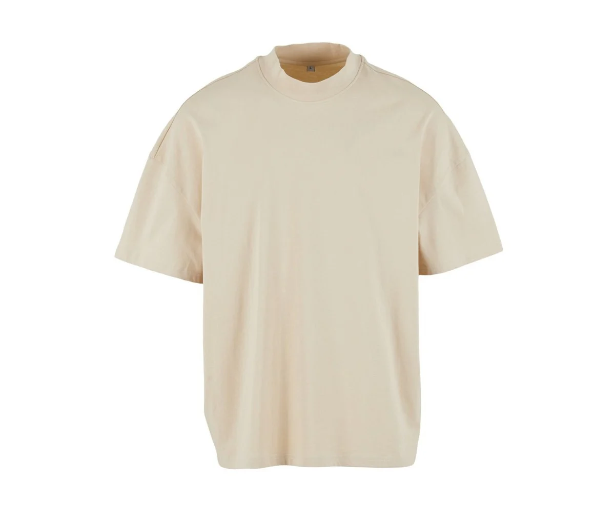 Build Your Brand BY230 Oversized Mock Neck T-shirt – Sand