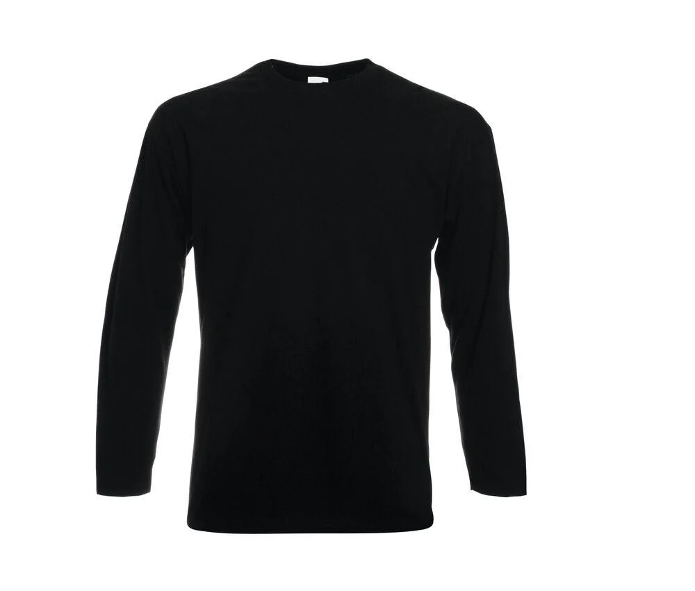 Fruit of the Loom SC233 Valueweight T-shirt Lange Mouwen – Black